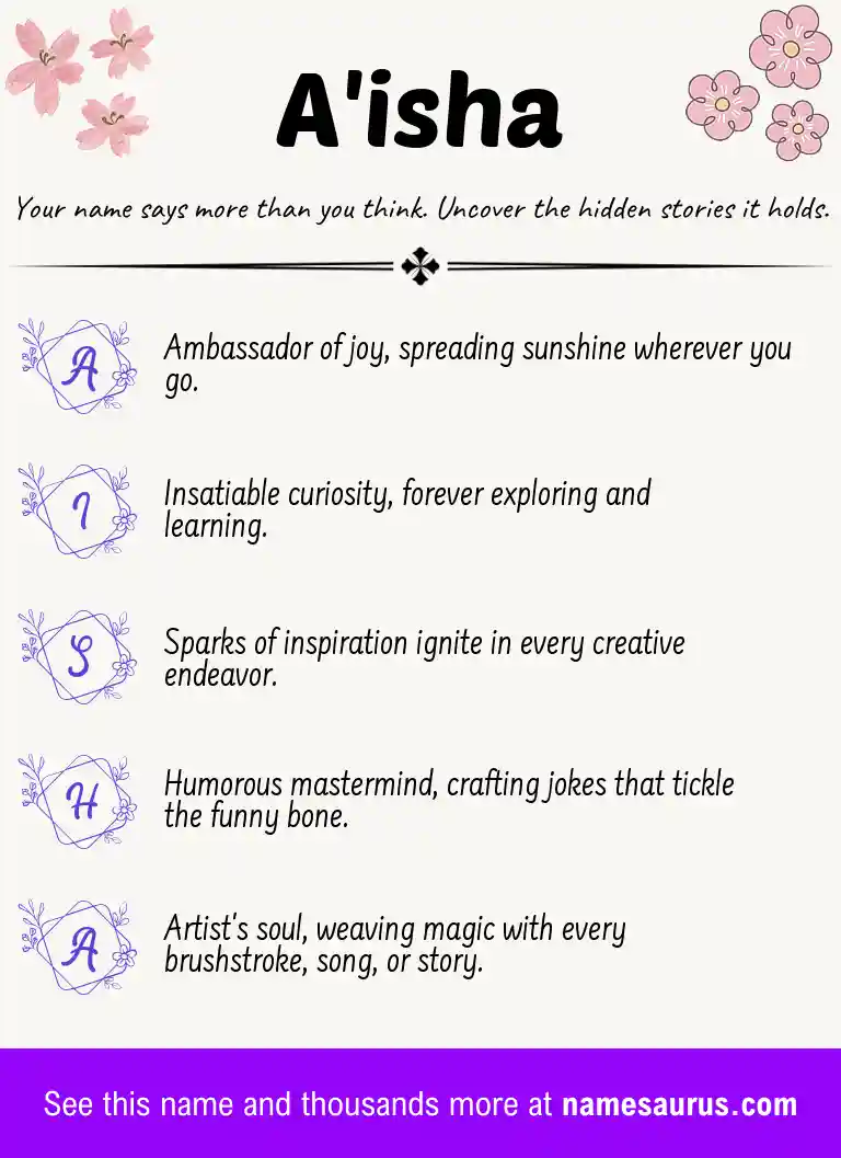 Acrostic poem about A'isha.