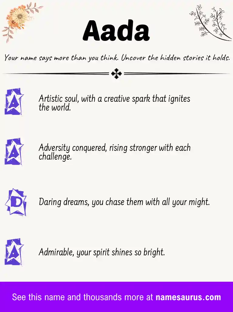 Acrostic poem about Aada.