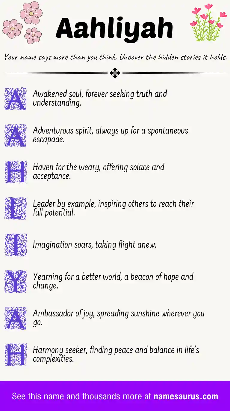 Acrostic poem about Aahliyah.