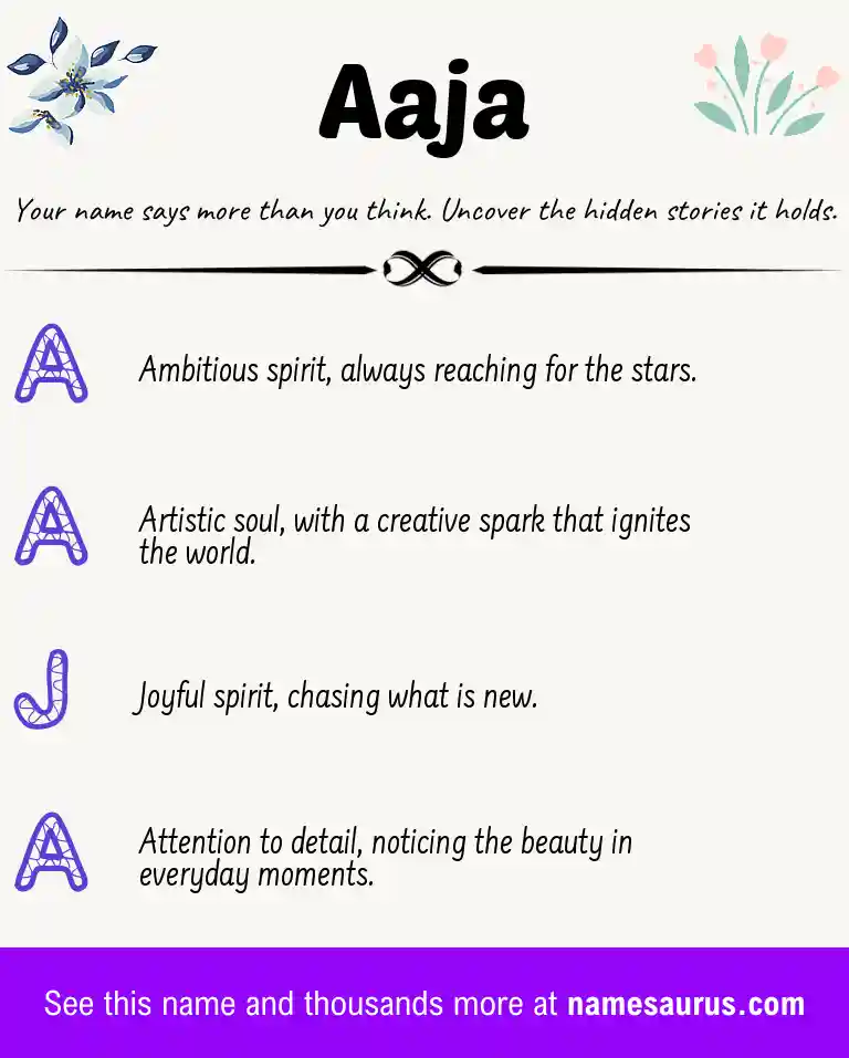 Acrostic poem about Aaja.