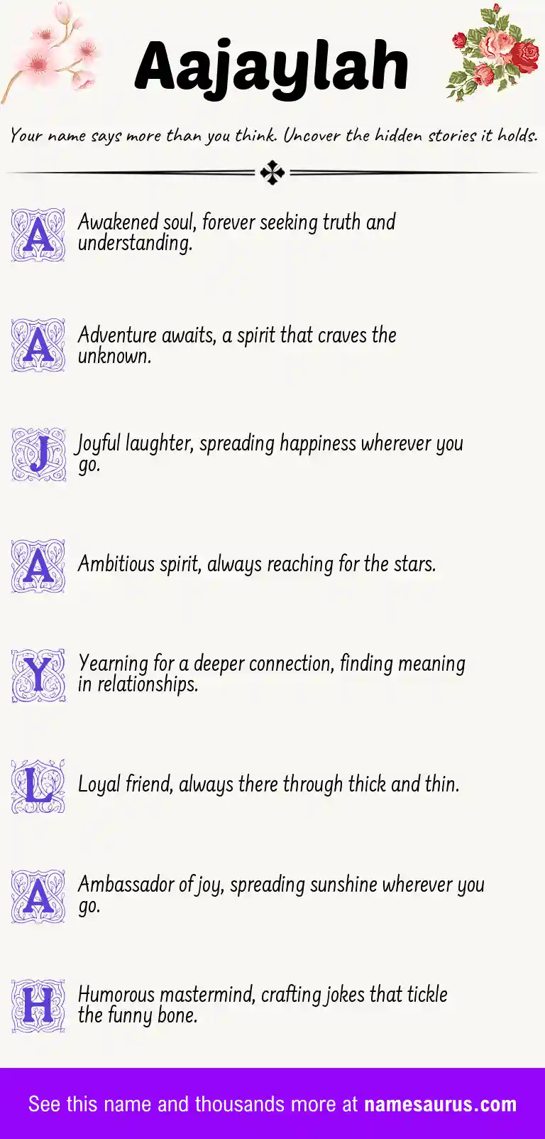 Acrostic poem about Aajaylah.