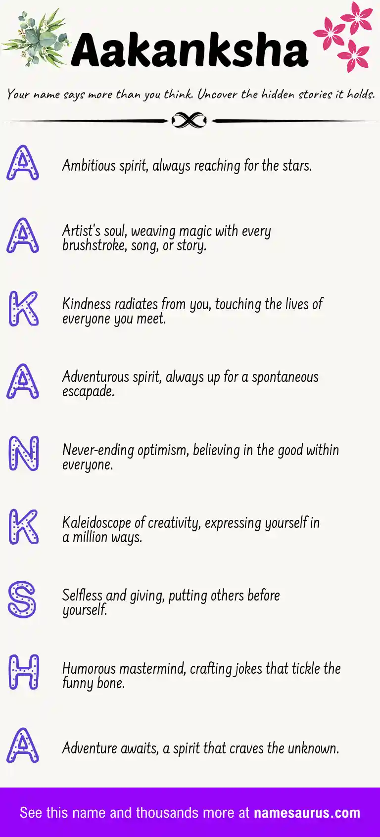 Acrostic poem about Aakanksha.