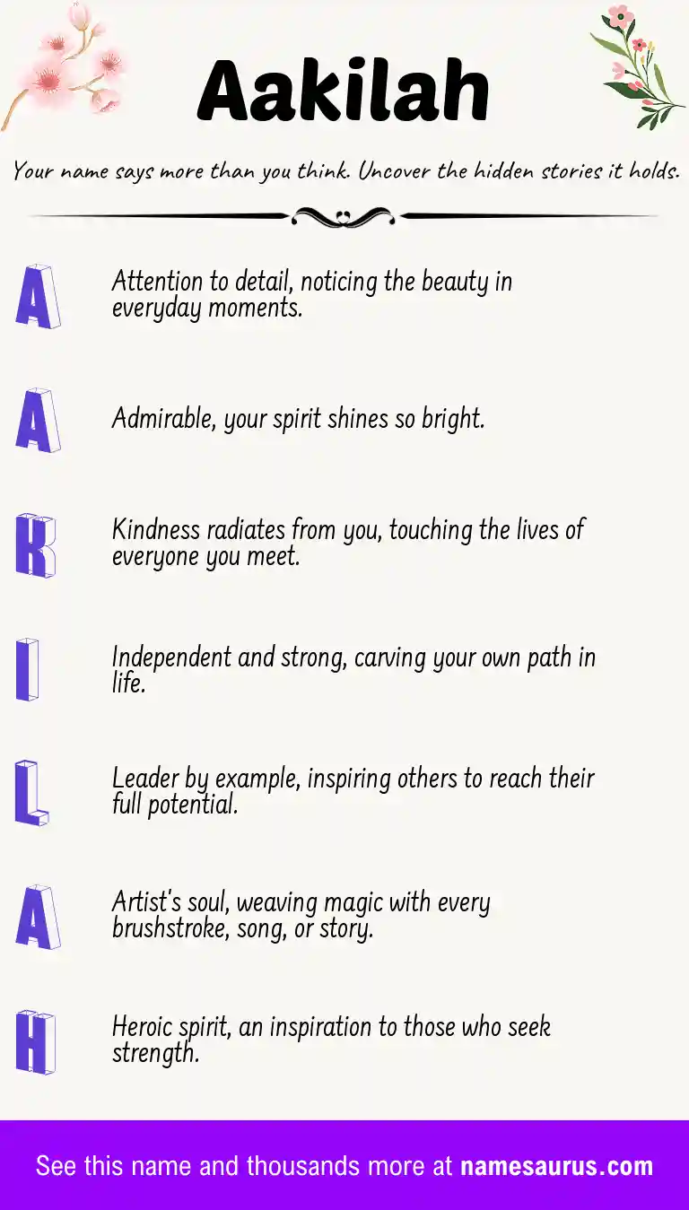Acrostic poem about Aakilah.