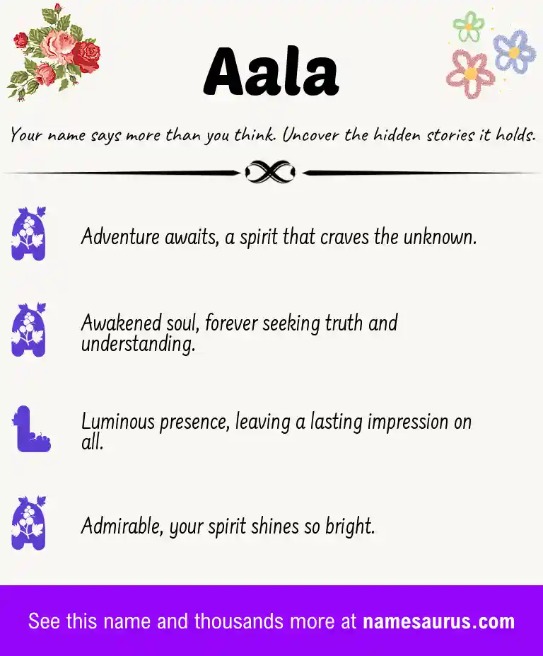 Acrostic poem about Aala.