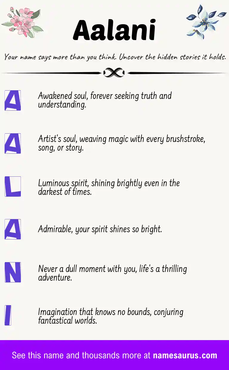 Acrostic poem about Aalani.