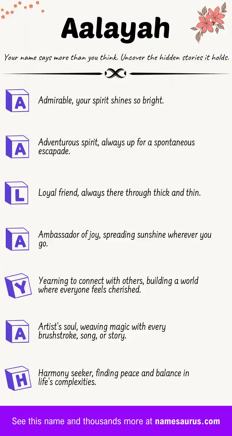 Acrostic poem about Aalayah.