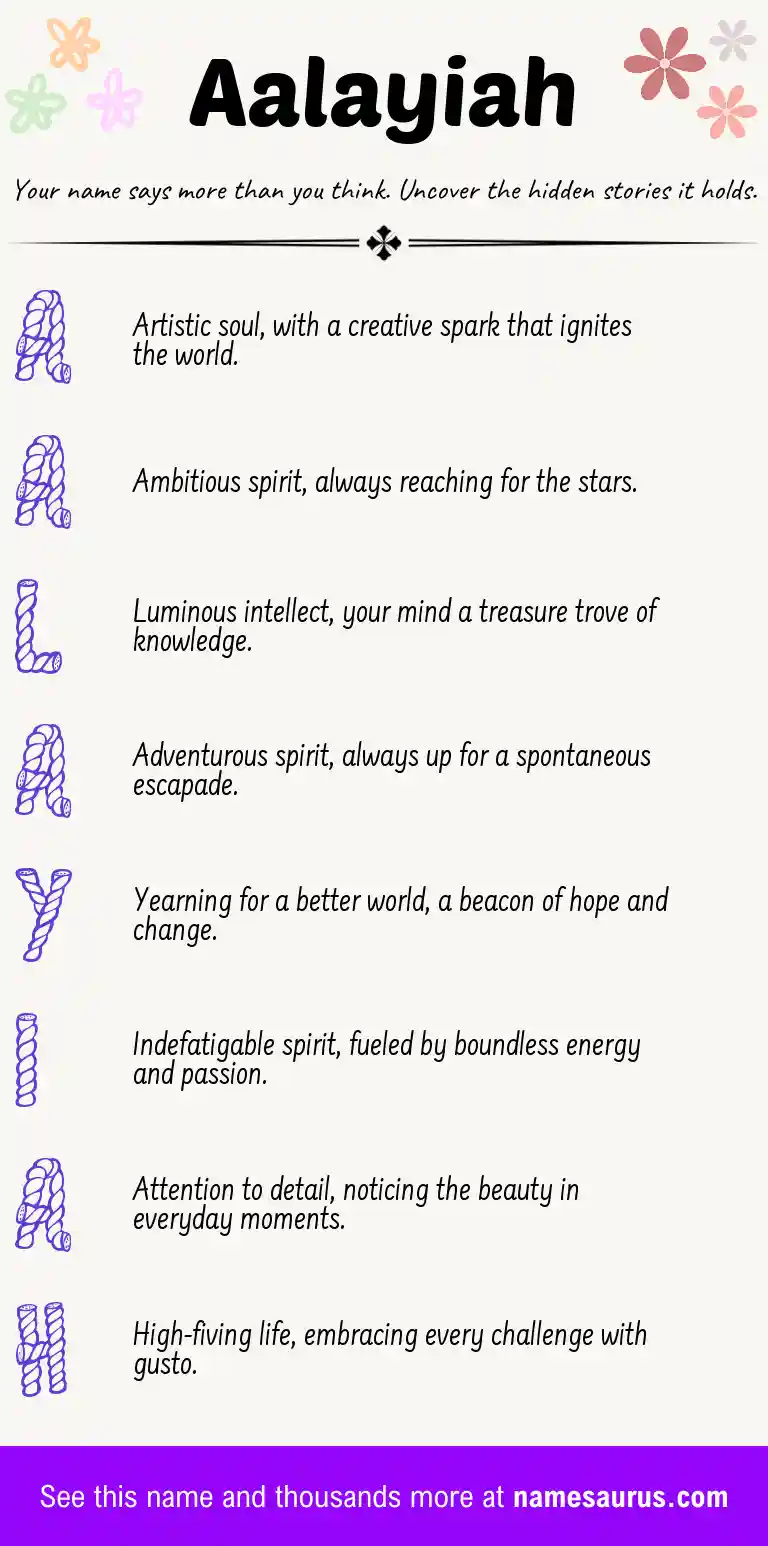 Acrostic poem about Aalayiah.