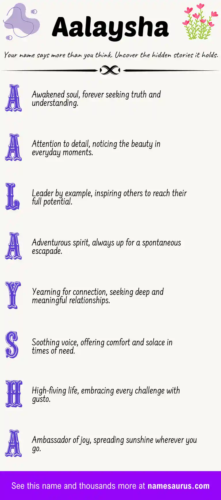 Acrostic poem about Aalaysha.