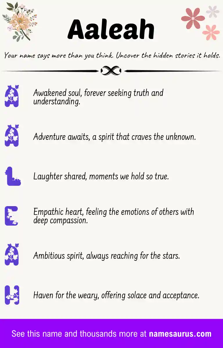 Acrostic poem about Aaleah.