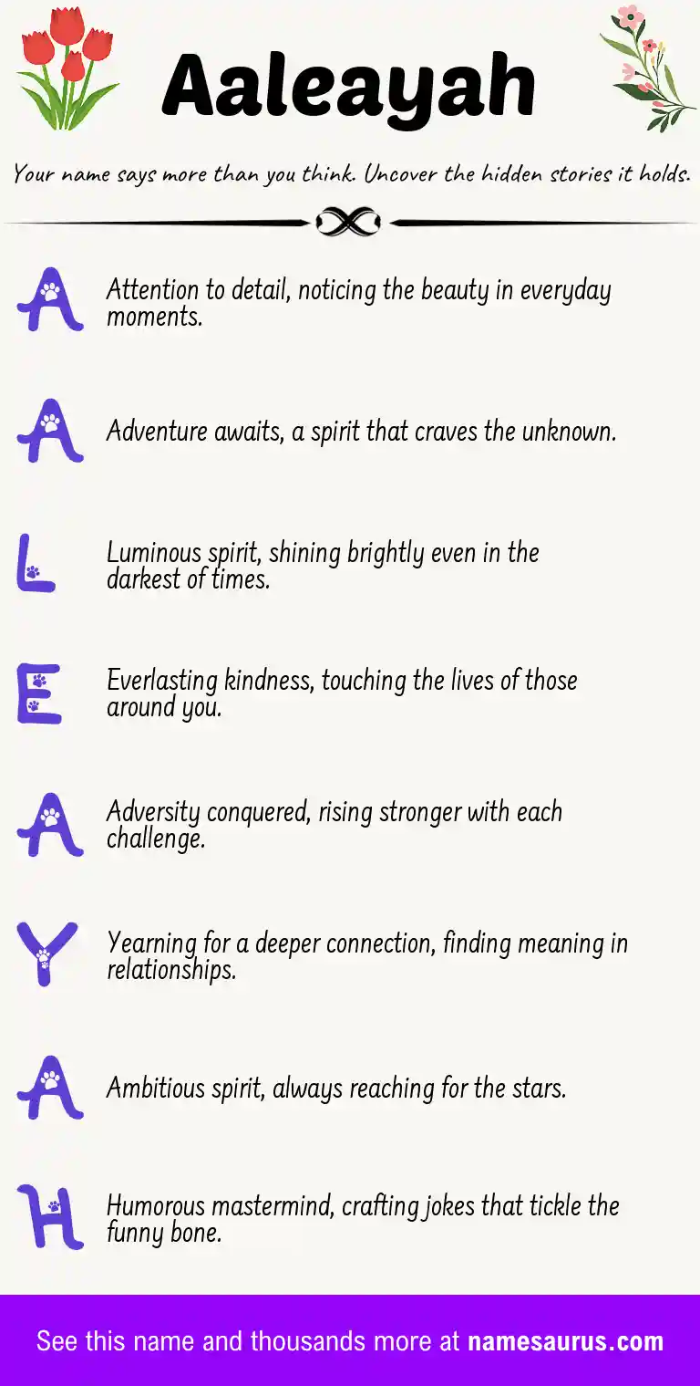 Acrostic poem about Aaleayah.
