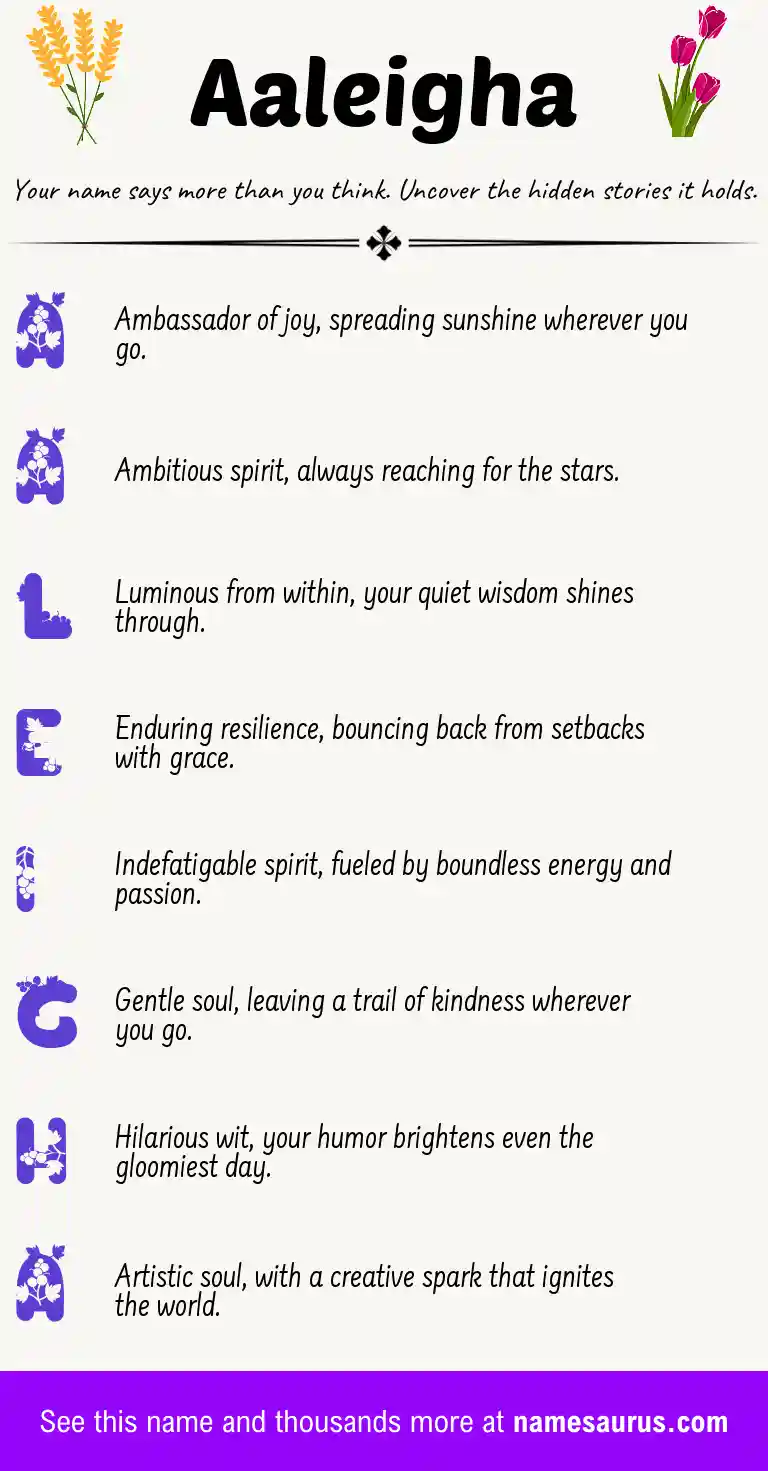 Acrostic poem about Aaleigha.