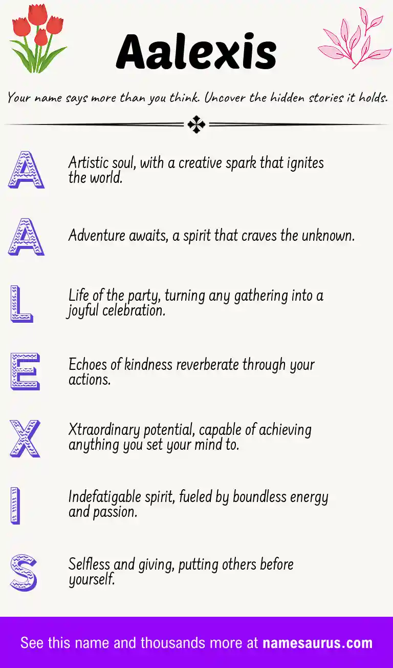 Acrostic poem about Aalexis.