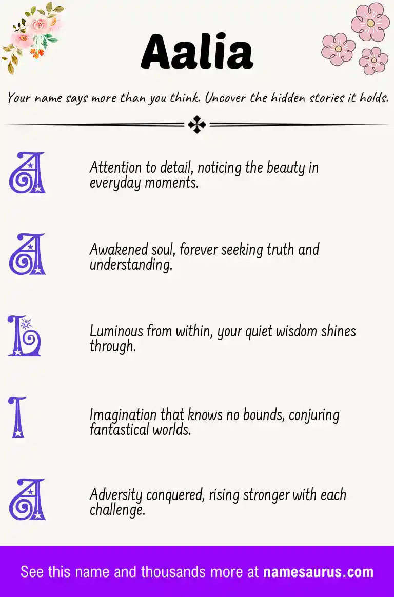 Acrostic poem about Aalia.