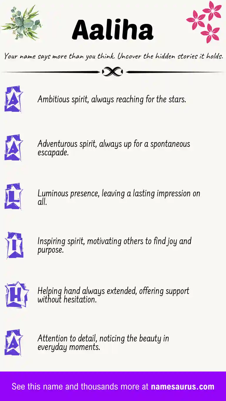 Acrostic poem about Aaliha.