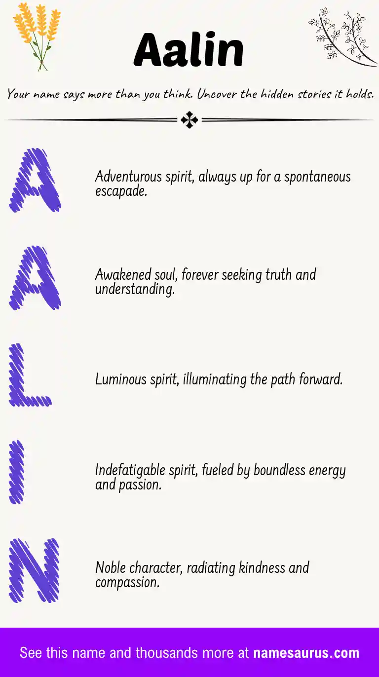 Acrostic poem about Aalin.