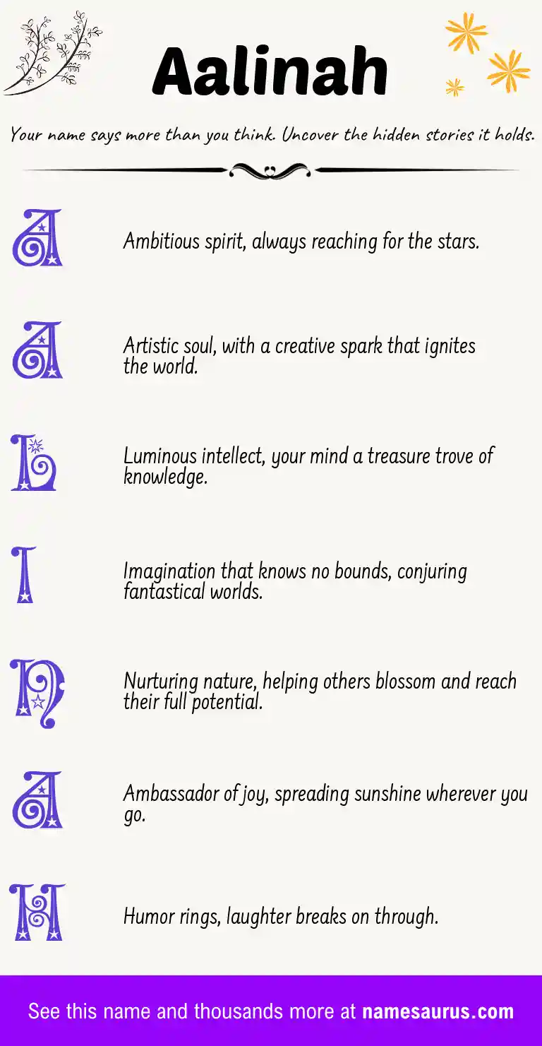Acrostic poem about Aalinah.
