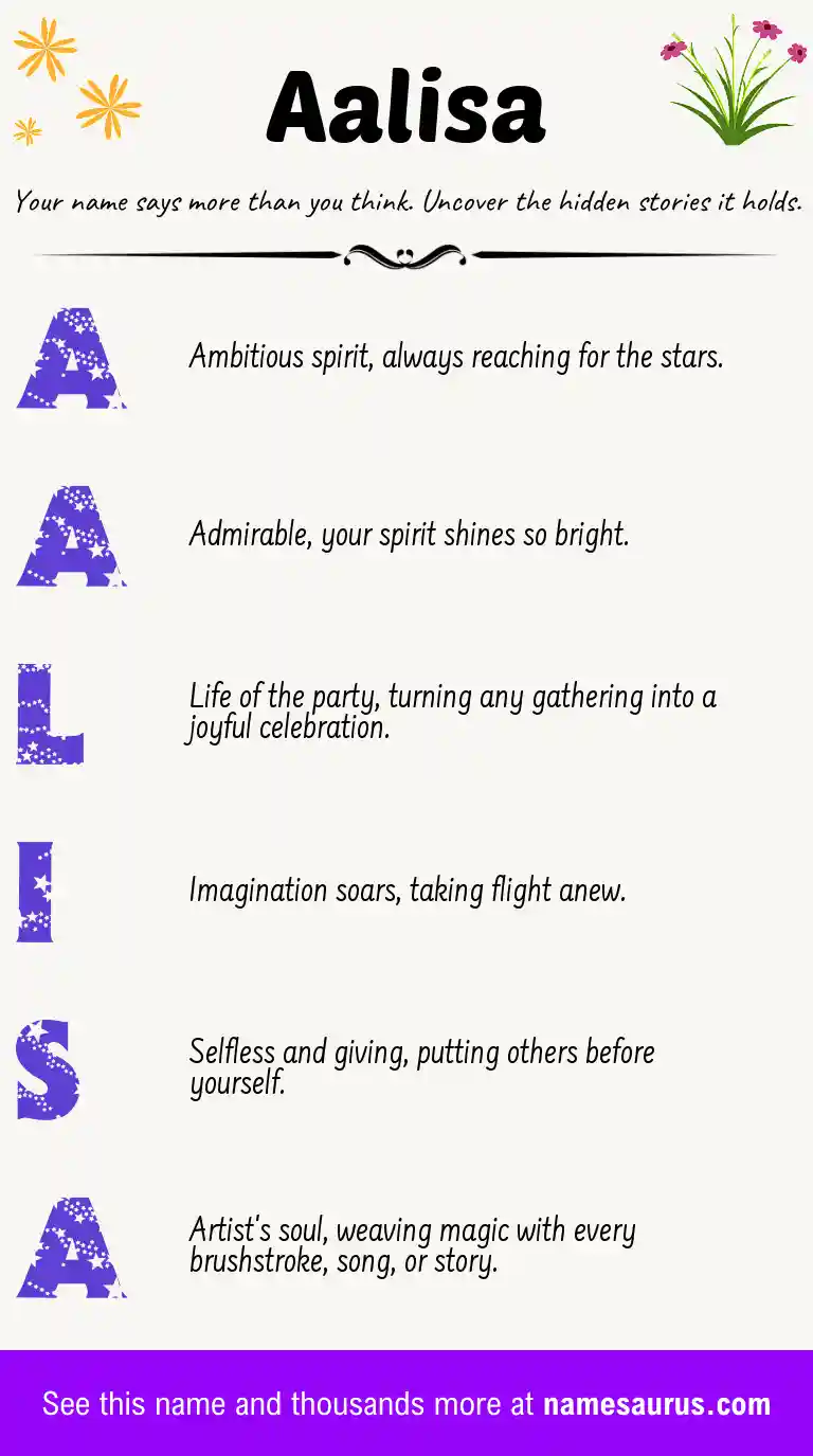 Acrostic poem about Aalisa.