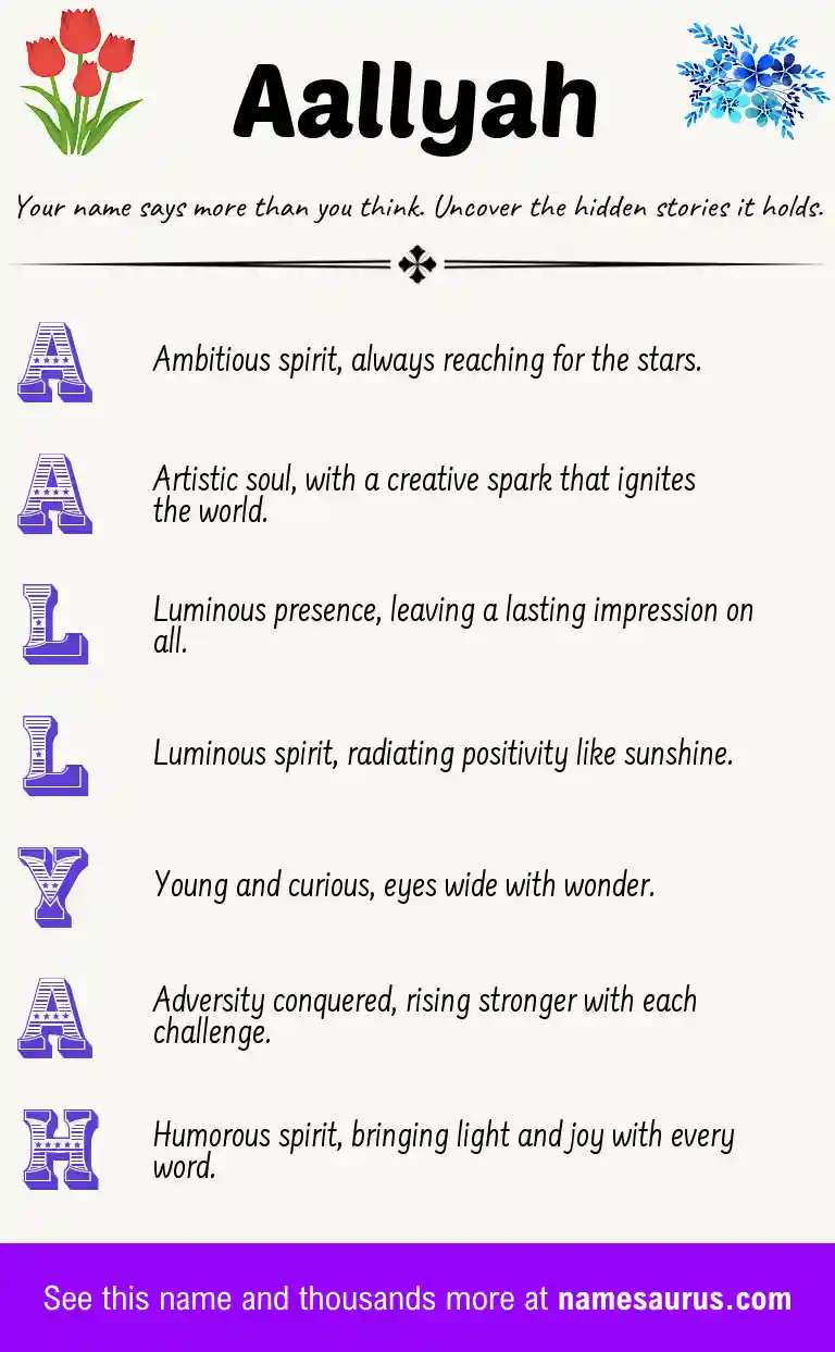 Acrostic poem about Aallyah.