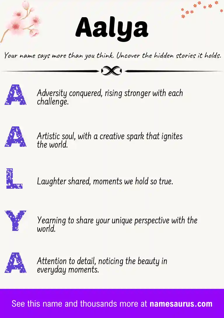 Acrostic poem about Aalya.