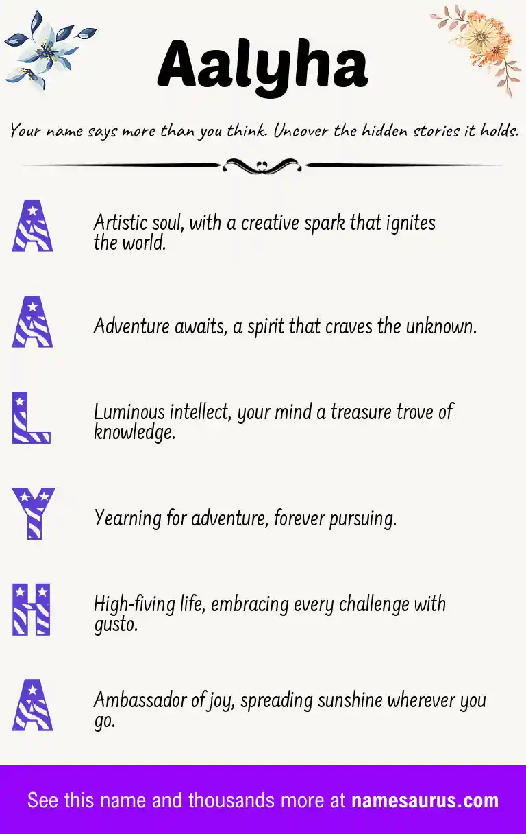 Acrostic poem about Aalyha.