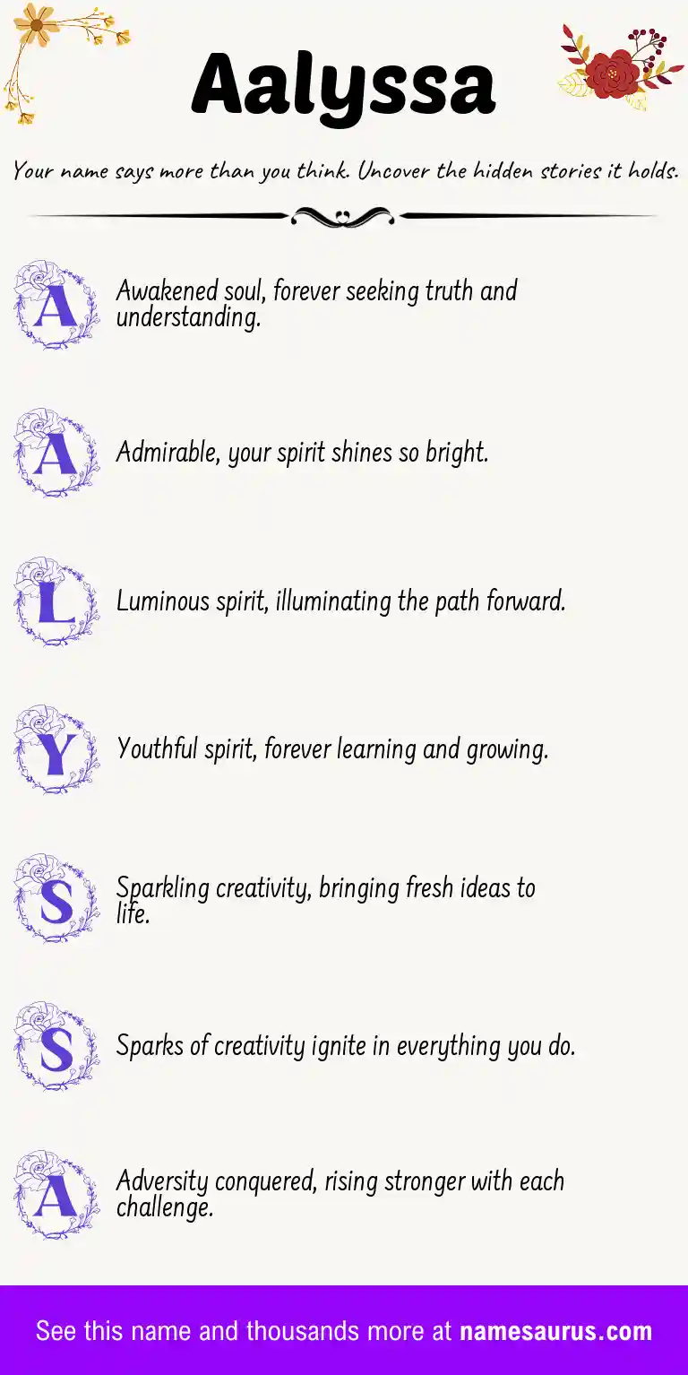 Acrostic poem about Aalyssa.