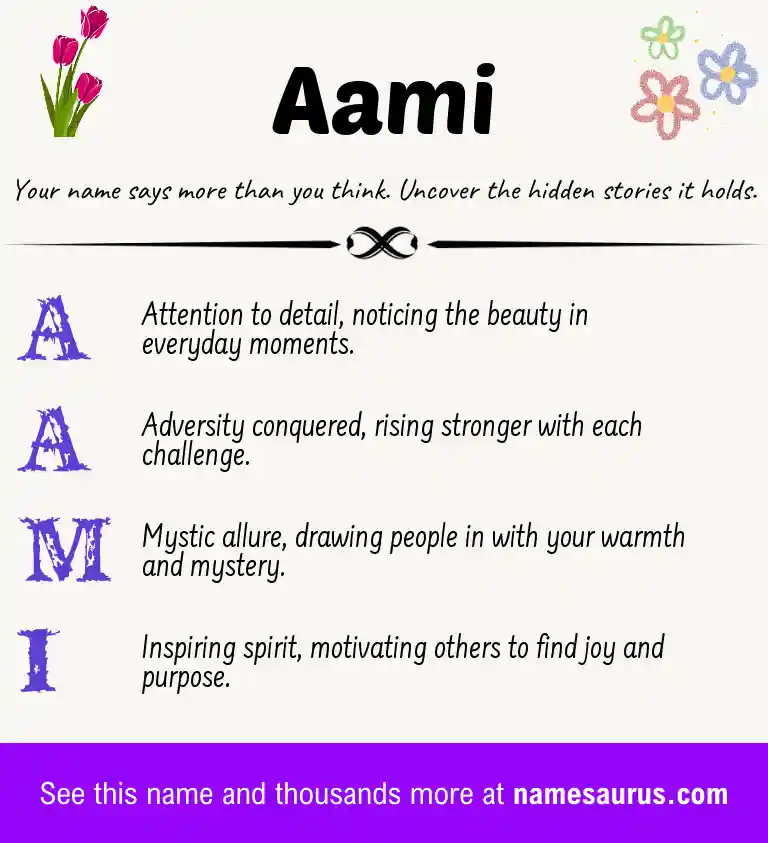 Acrostic poem about Aami.
