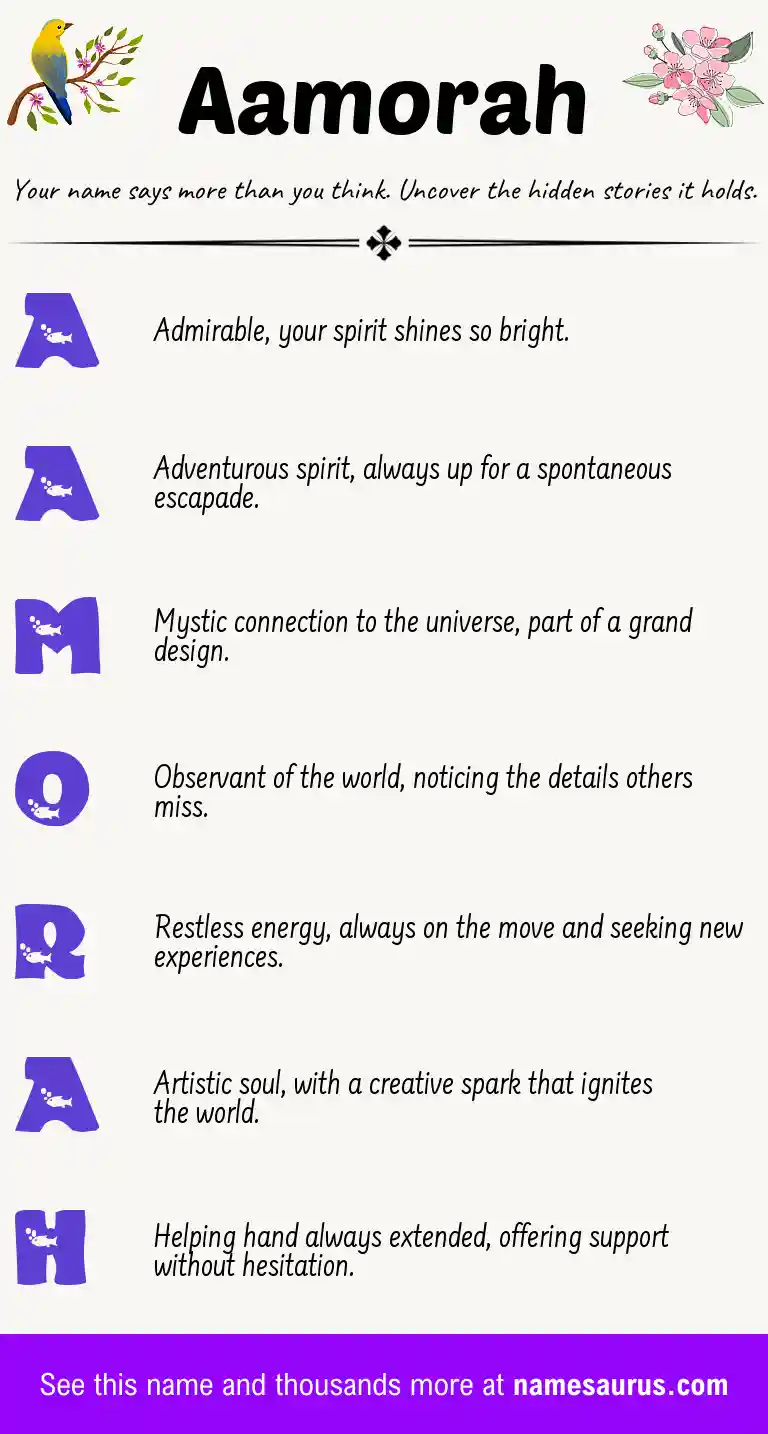 Acrostic poem about Aamorah.