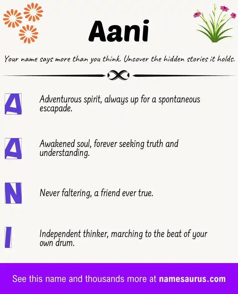 Acrostic poem about Aani.