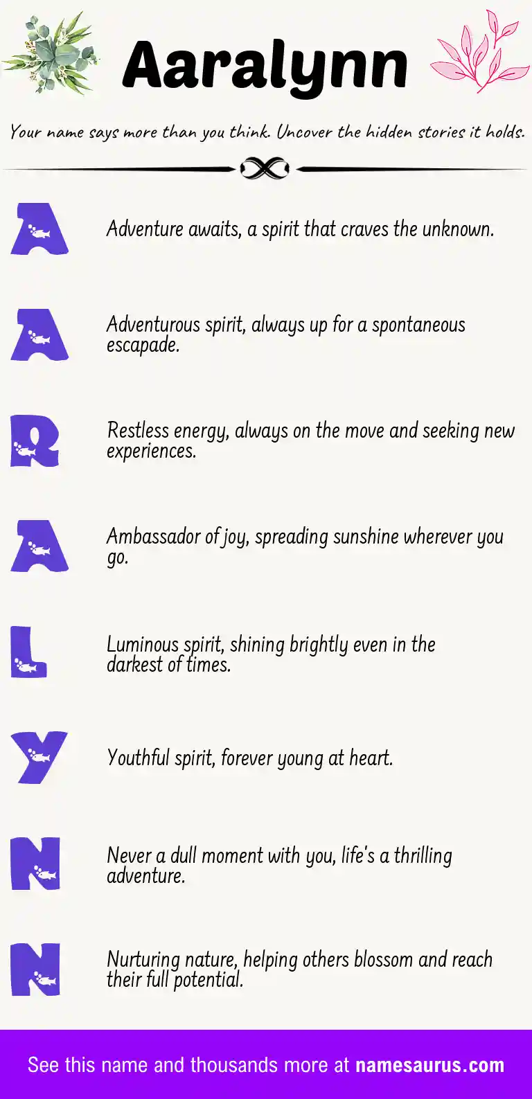 Acrostic poem about Aaralynn.