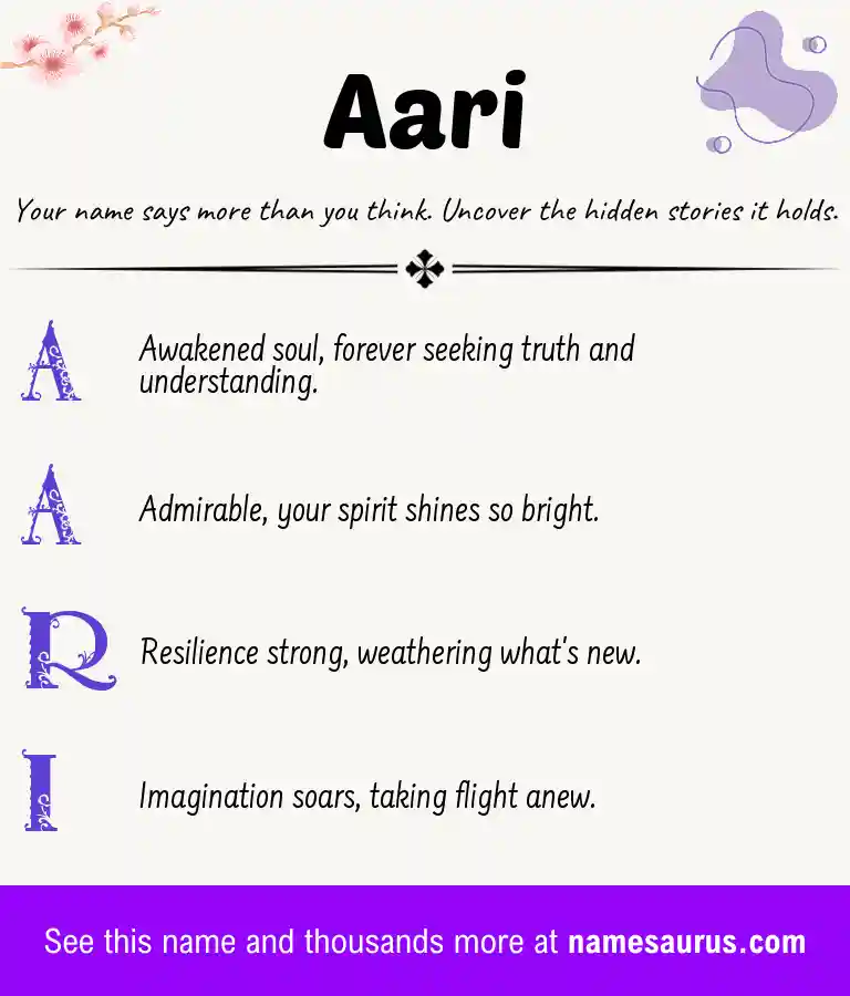 Acrostic poem about Aari.