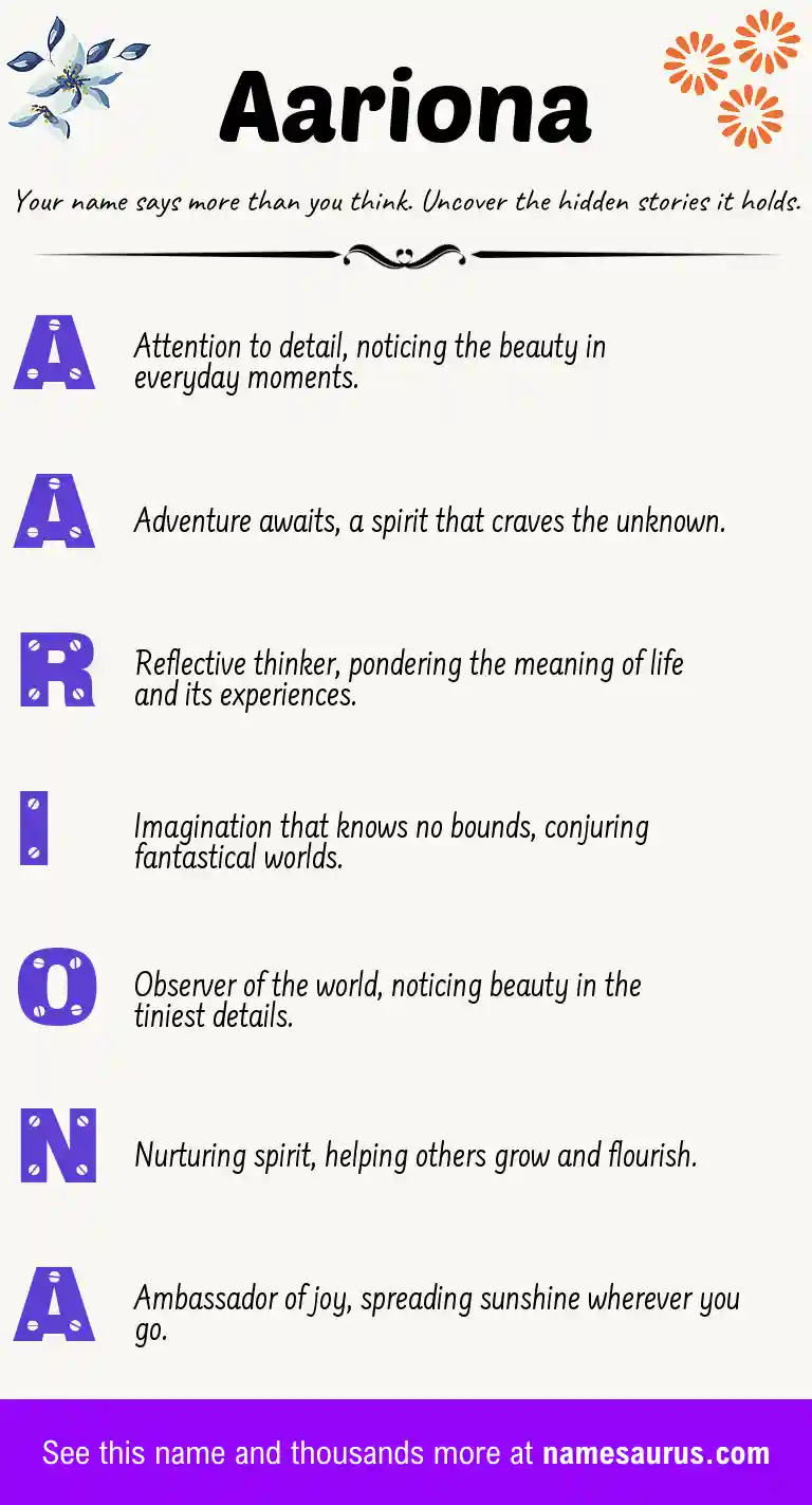 Acrostic poem about Aariona.