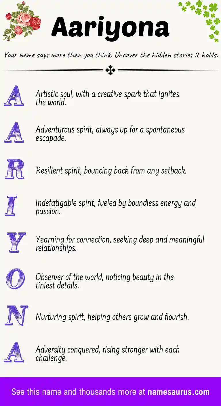 Acrostic poem about Aariyona.