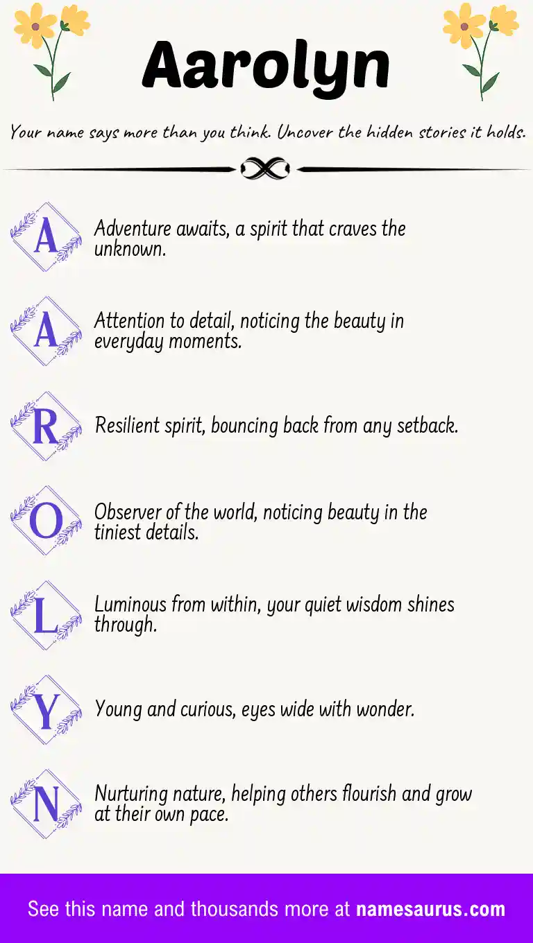 Acrostic poem about Aarolyn.