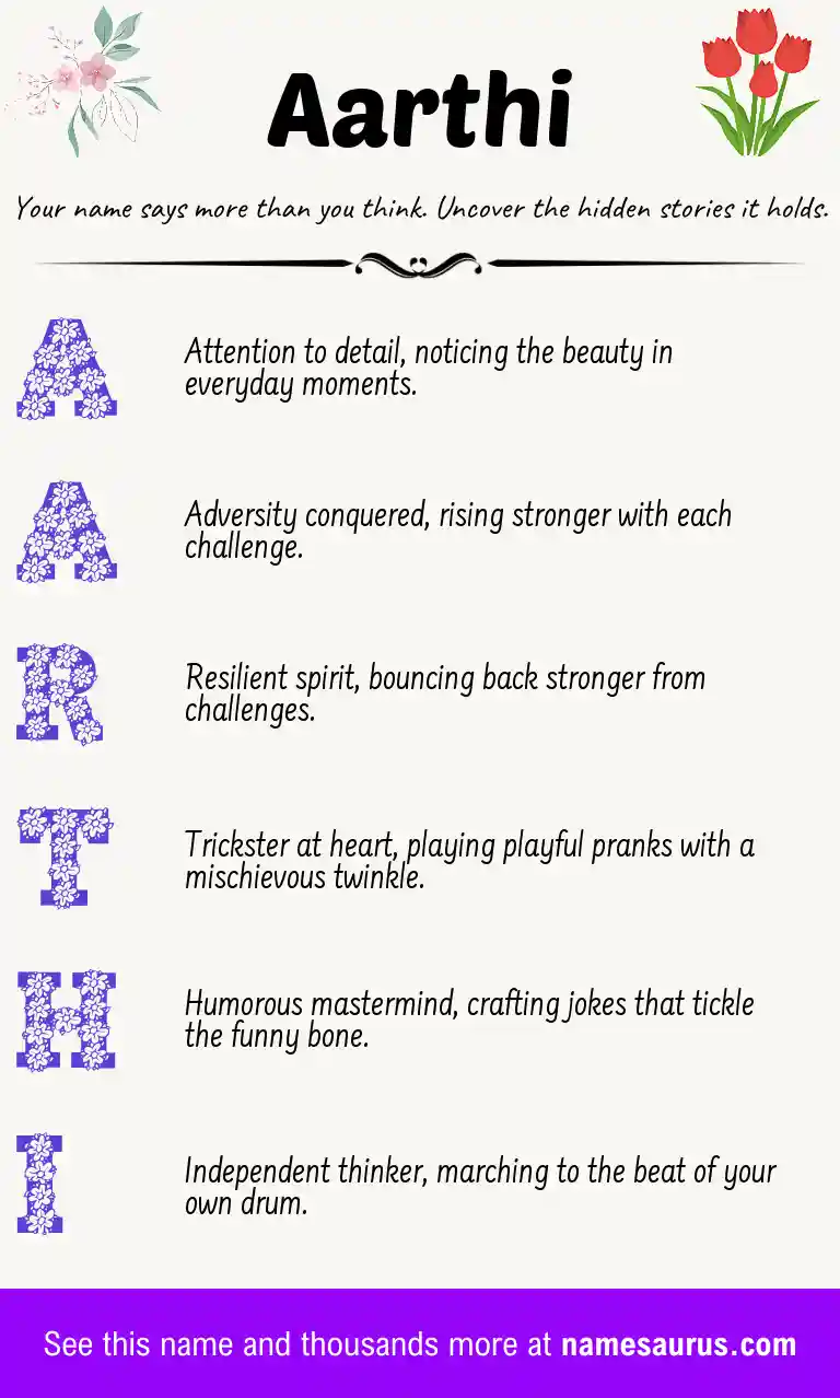 Acrostic poem about Aarthi.