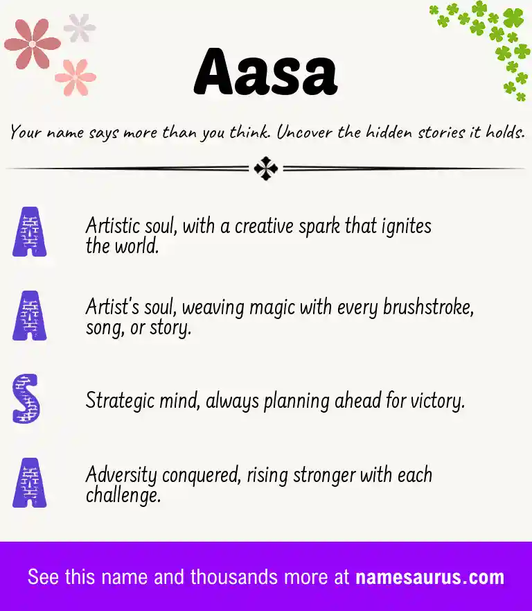 Acrostic poem about Aasa.