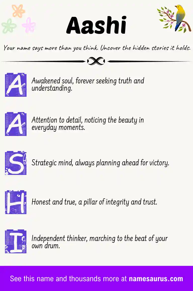 Acrostic poem about Aashi.