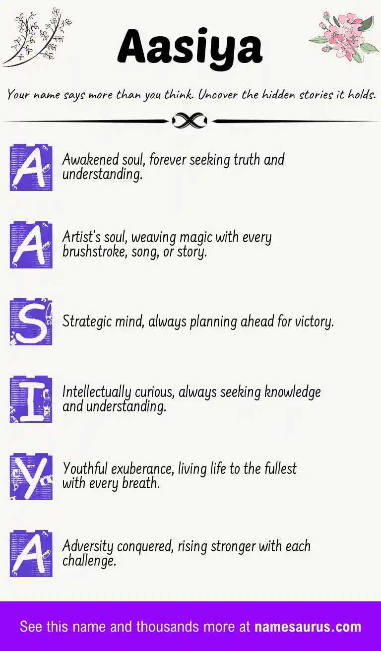 Acrostic poem about Aasiya.
