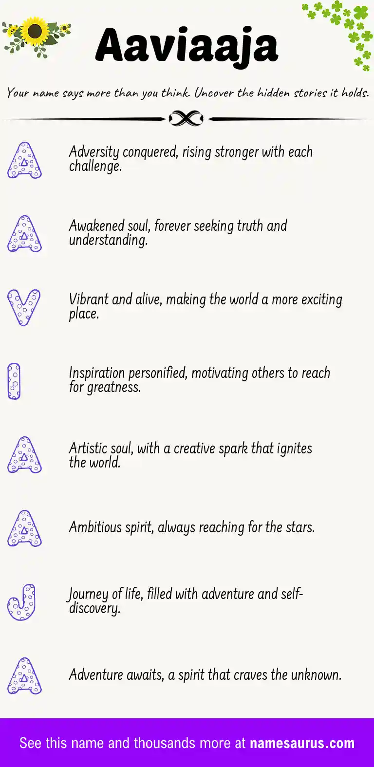 Acrostic poem about Aaviaaja.