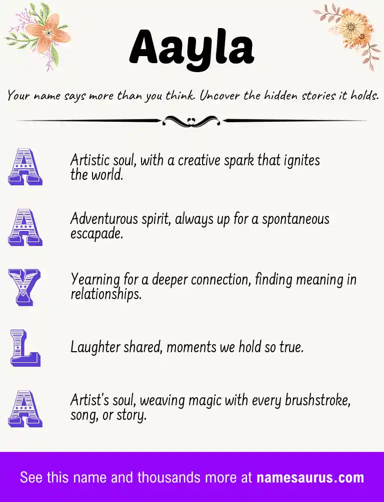 Acrostic poem about Aayla.