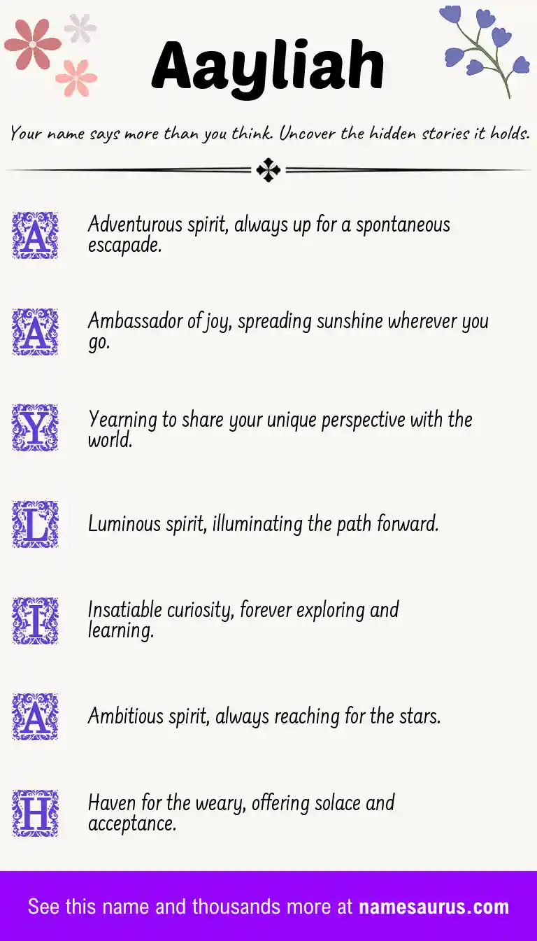 Acrostic poem about Aayliah.