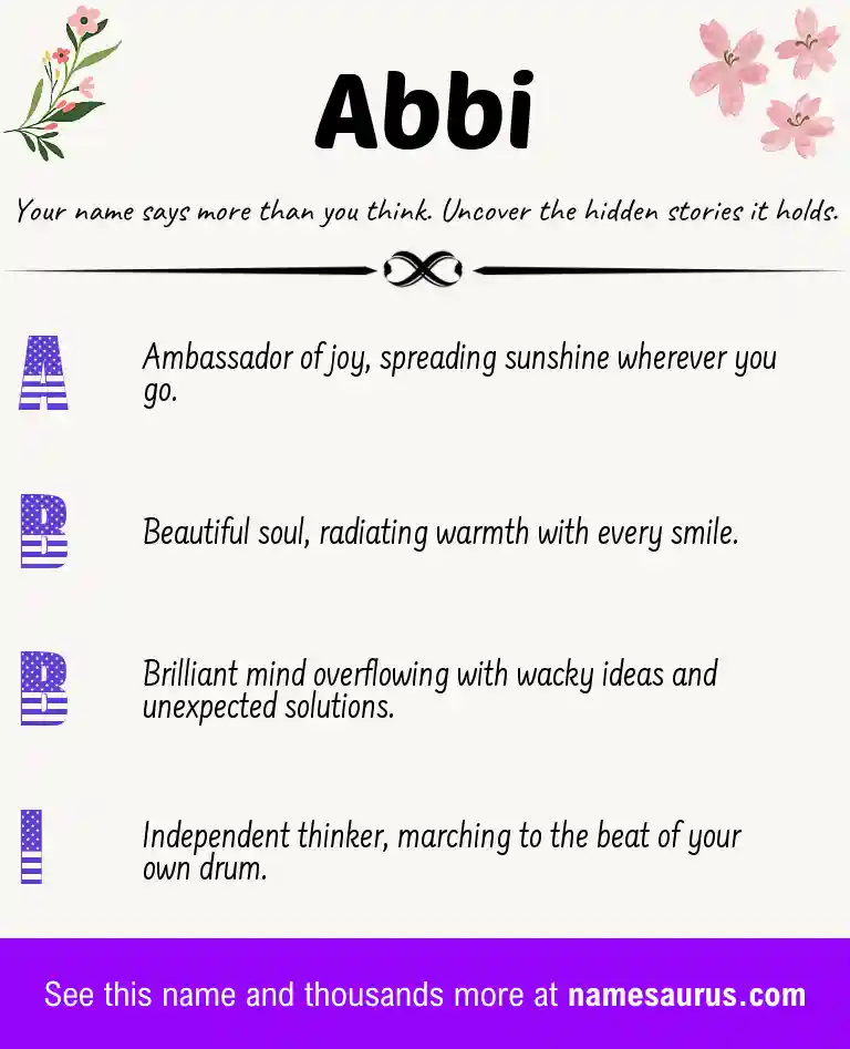 Acrostic poem about Abbi.