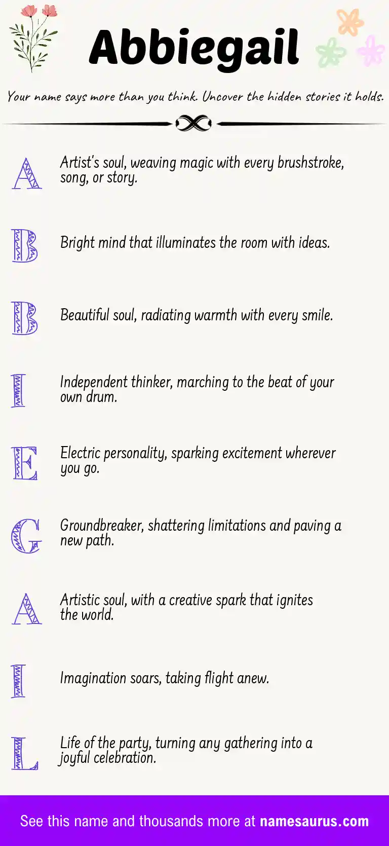 Acrostic poem about Abbiegail.