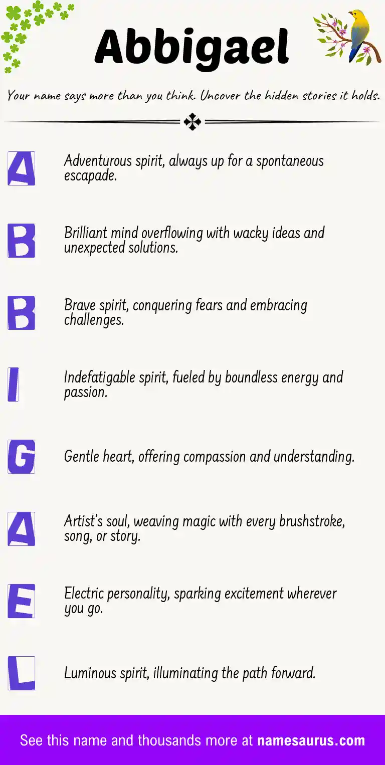 Acrostic poem about Abbigael.