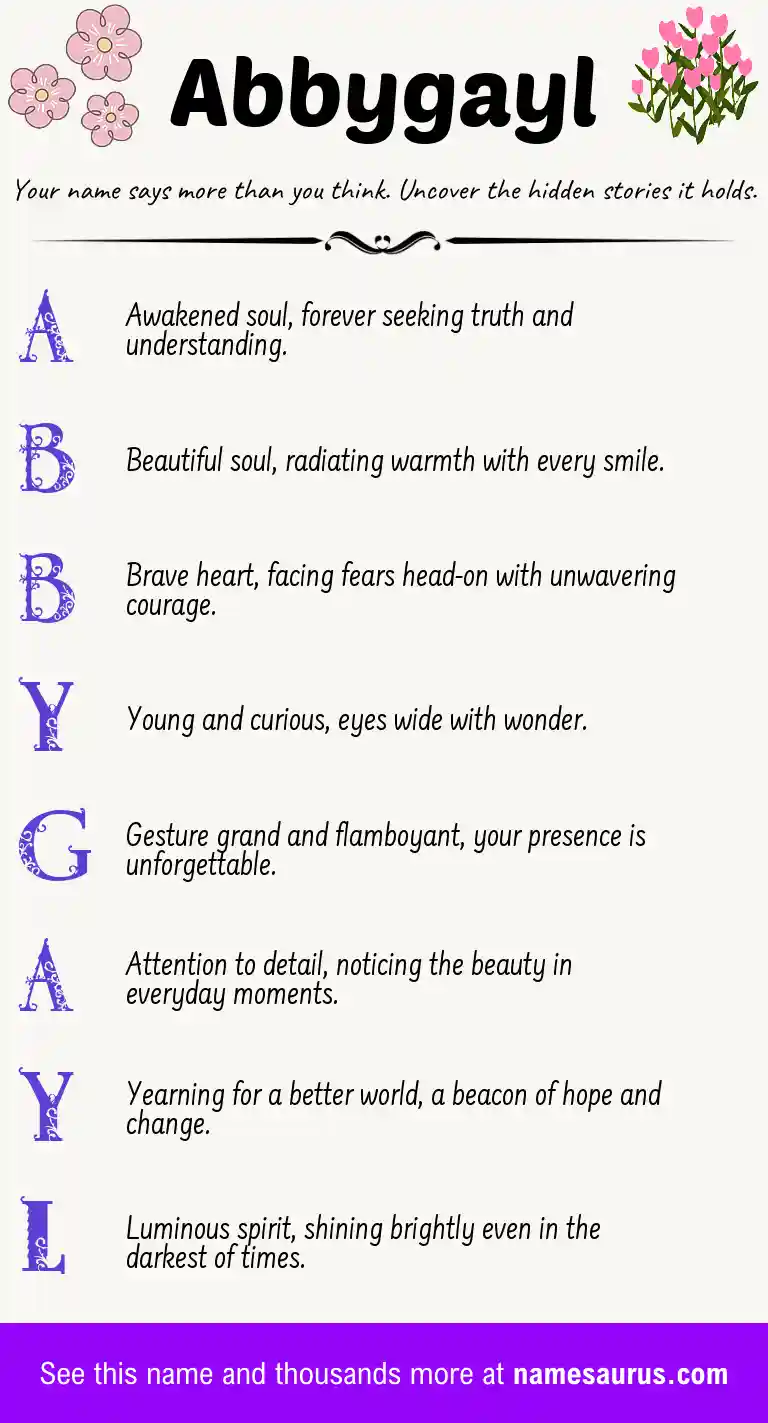 Acrostic poem about Abbygayl.