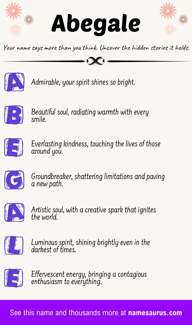 Acrostic poem about Abegale.