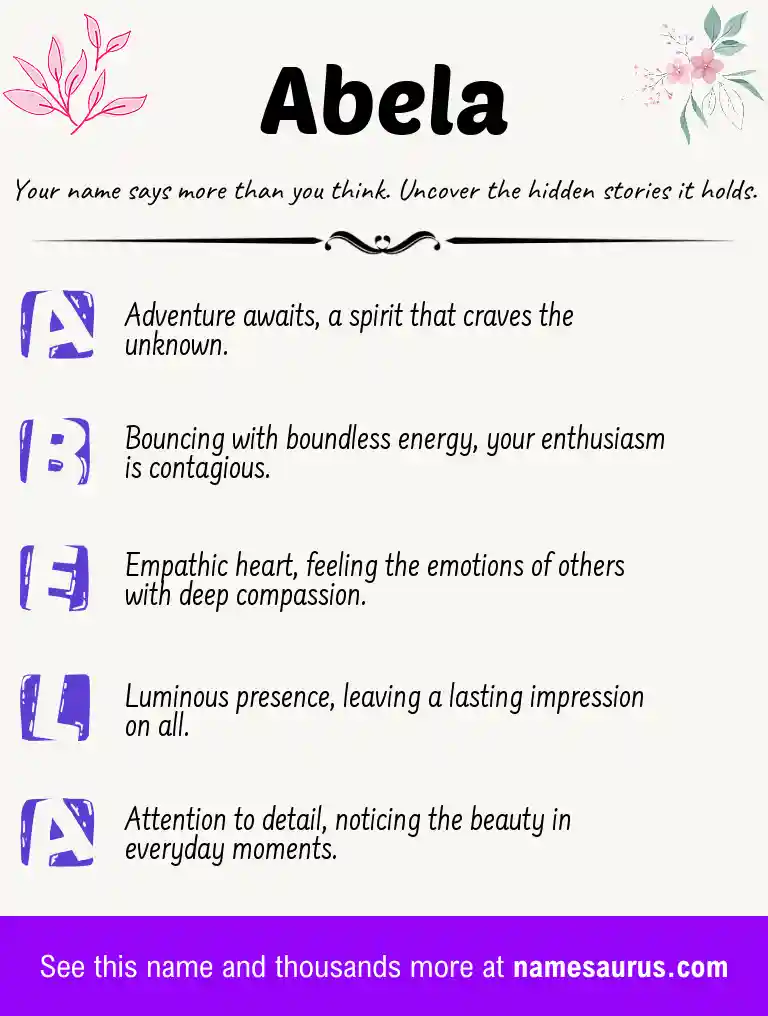 Acrostic poem about Abela.