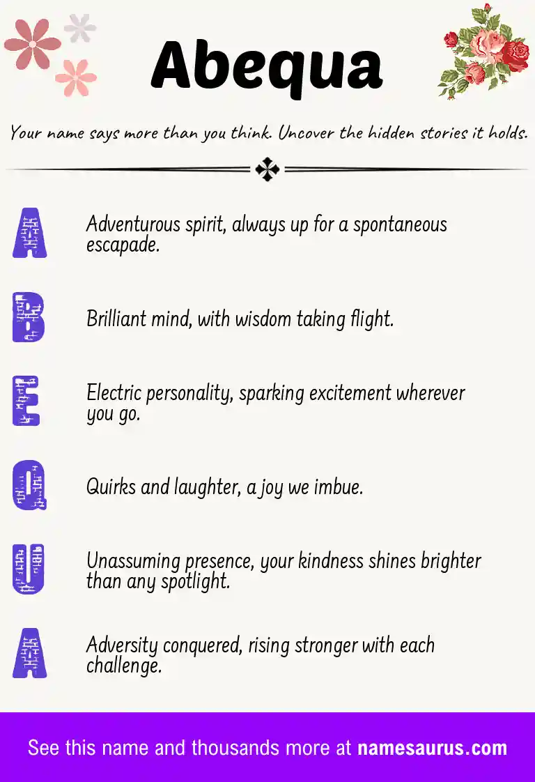 Acrostic poem about Abequa.