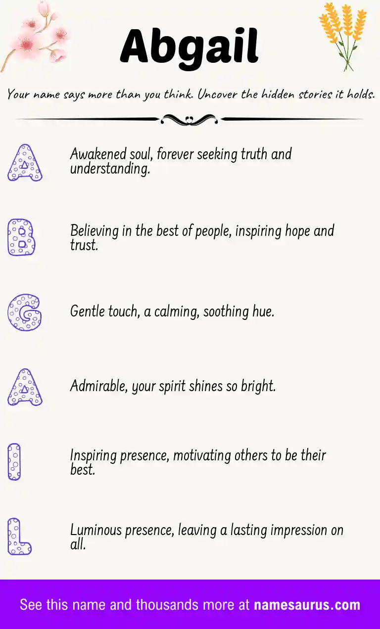 Acrostic poem about Abgail.