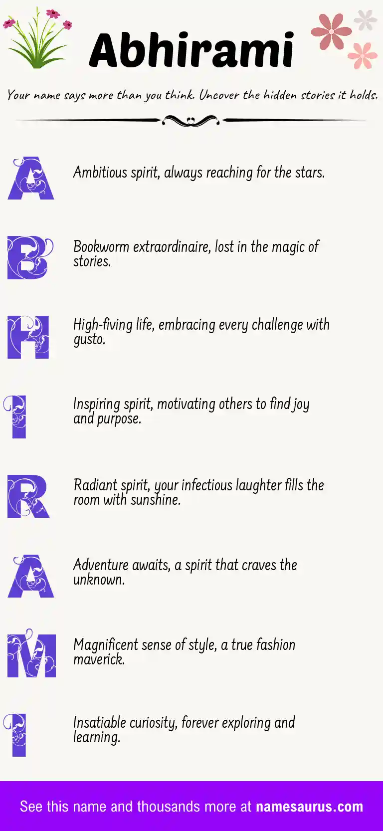 Acrostic poem about Abhirami.