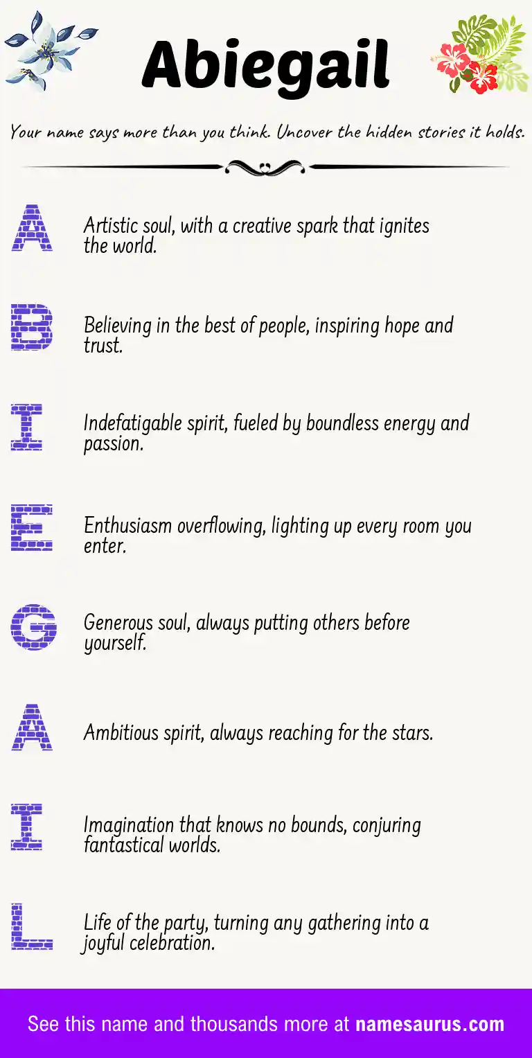 Acrostic poem about Abiegail.